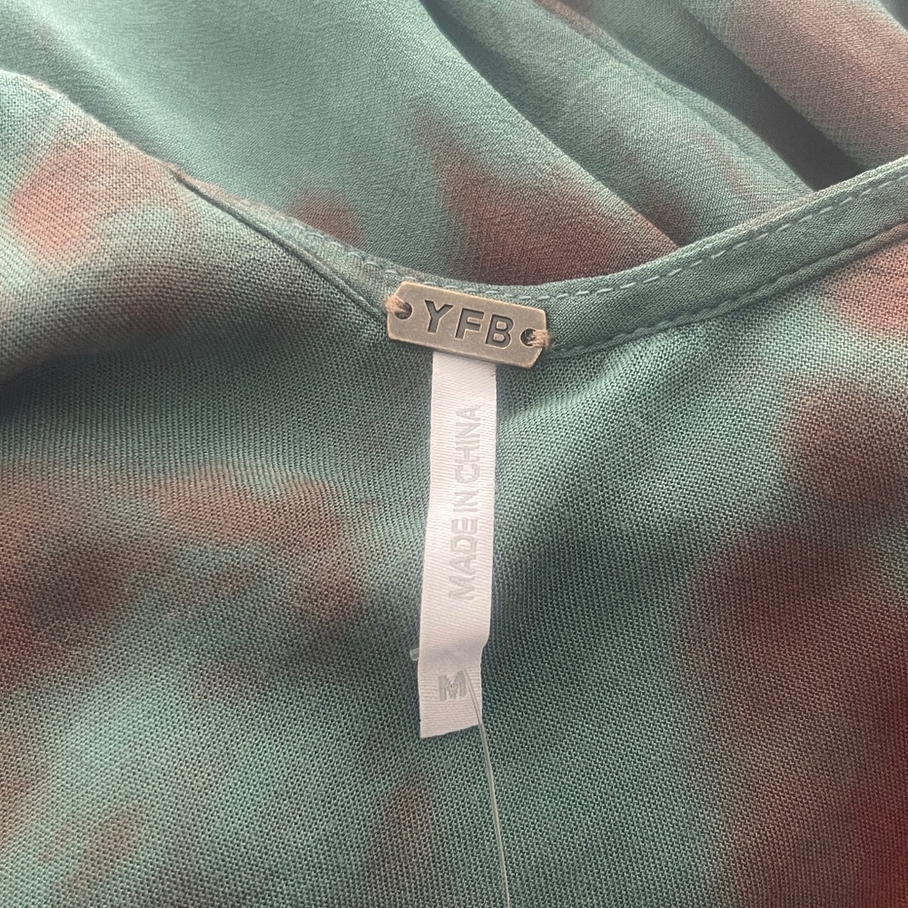 Young Fabulous & Broke Teal and Brown Tie-Dye Maxi Dress - Picture 3 of 16